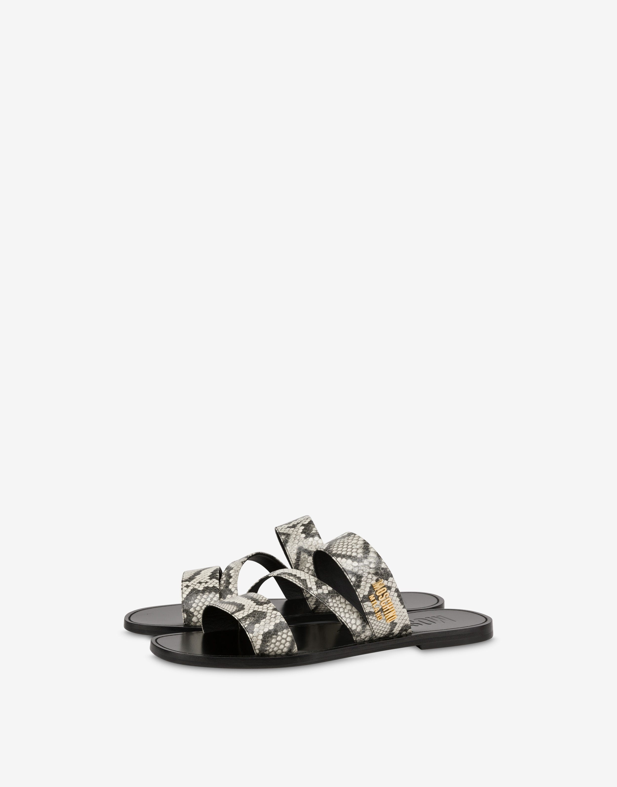 PYTHON-PRINT FLAT SANDALS - 1