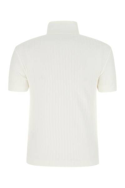 LACOSTE White stretch viscose blend polo shirt outlook