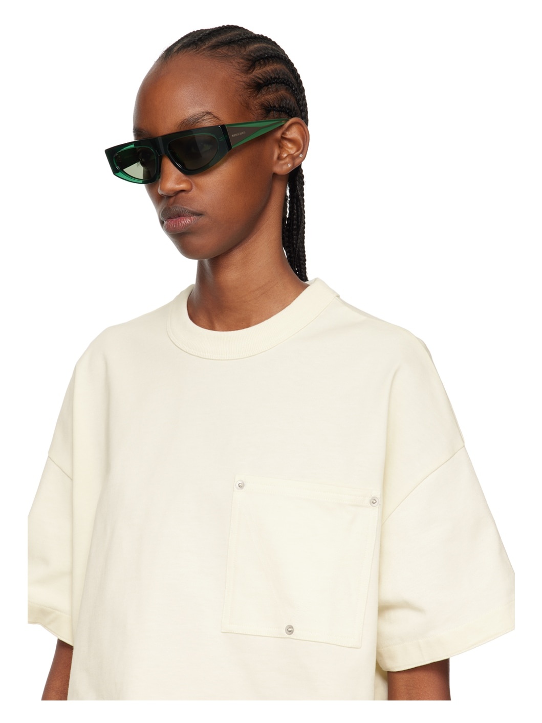 Green Rectangular Sunglasses - 4