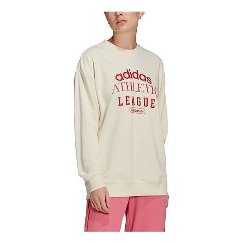 (WMNS) adidas Retro Luxury Crew Sweatshirt 'Beige' HL0048 1