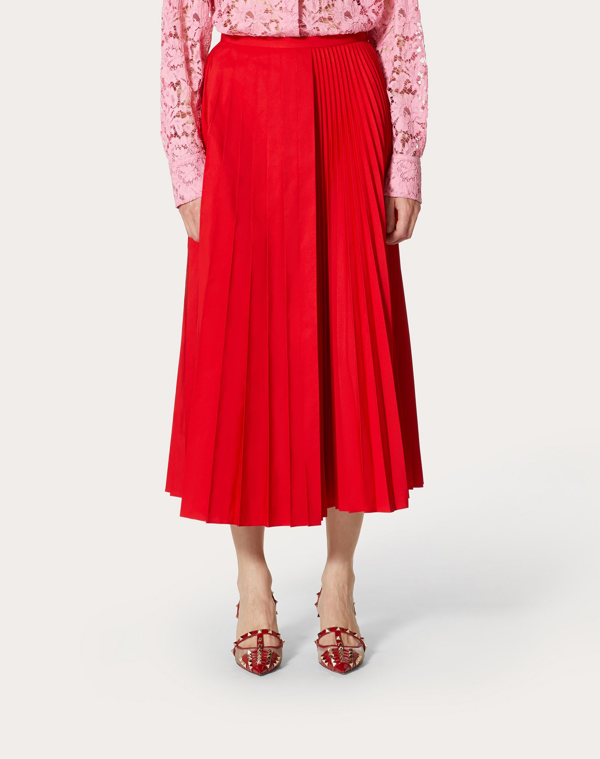 MICRO FAILLE PLEATED SKIRT - 3