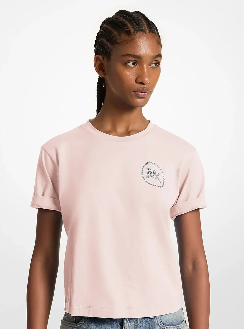 Embellished Logo Organic Cotton T-Shirt - 1