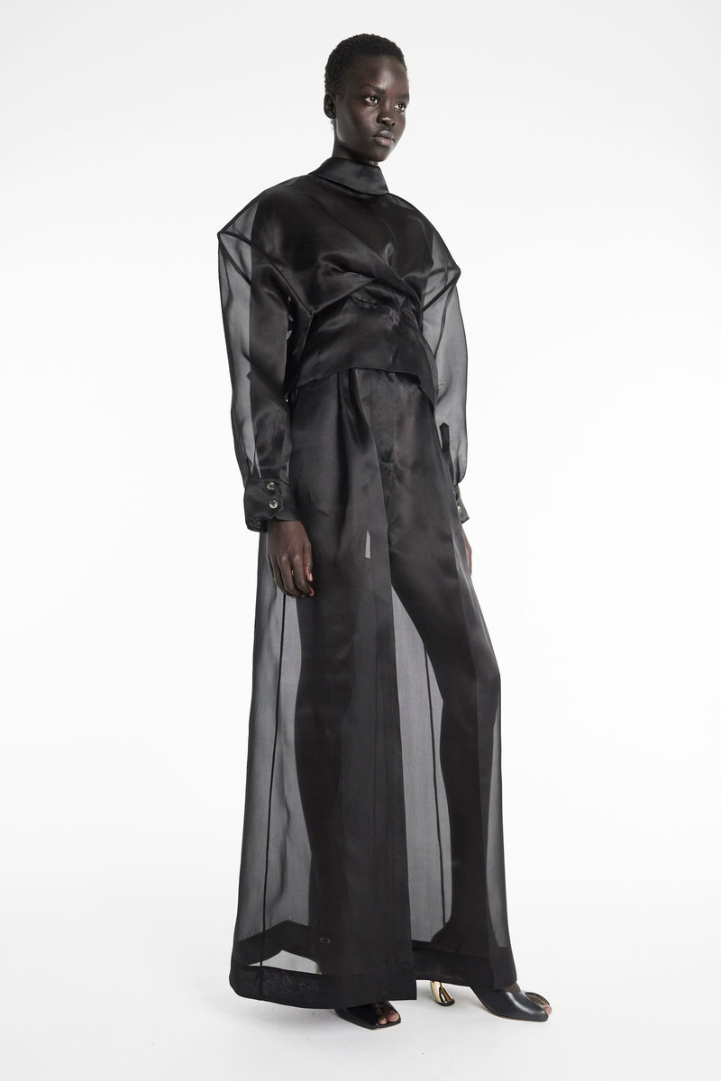 ORGANZA WIDE LEG PANTS BLACK 3