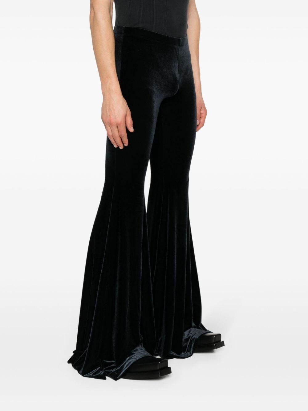 velour flared trousers - 4
