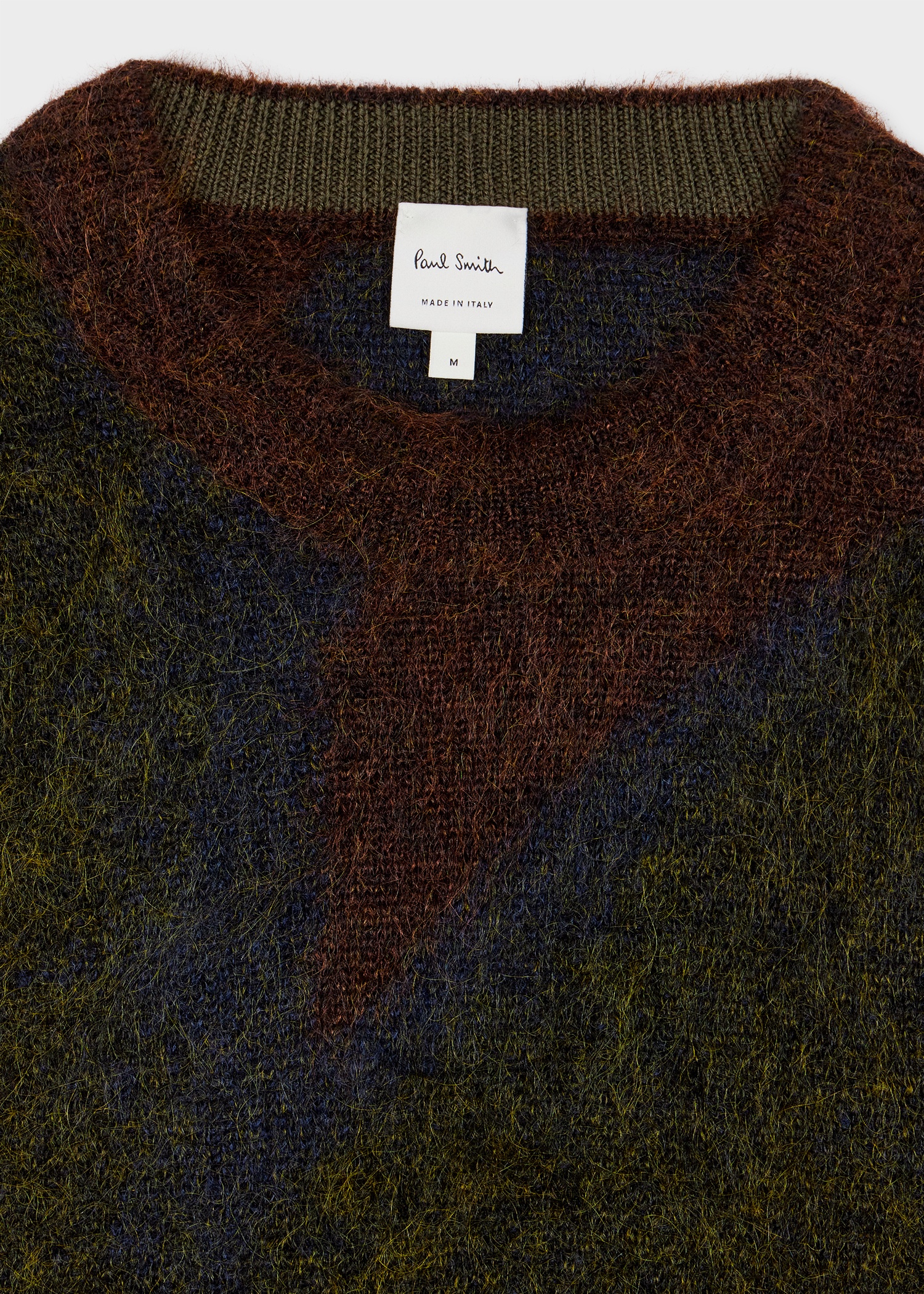 Dark Grey and Green 'Photogram Leaves' Mohair-Blend Knitted Vest - 2
