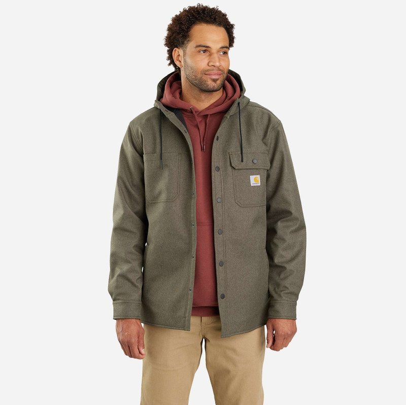 Rain Defender® Relaxed Fit Heavyweight Hooded Shirt Jac 1