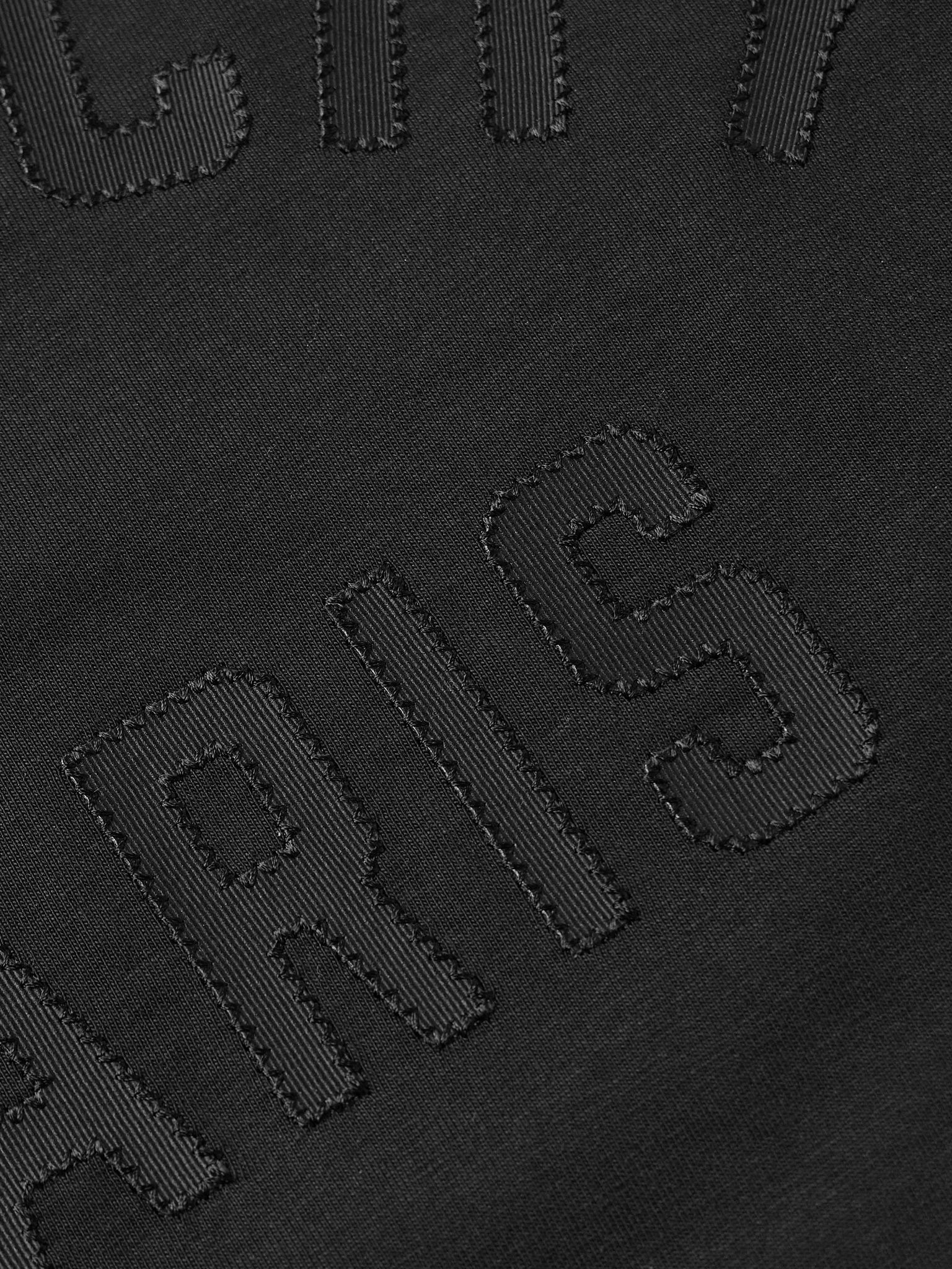 Logo-Appliquéd Cotton-Jersey T-Shirt Black - 4