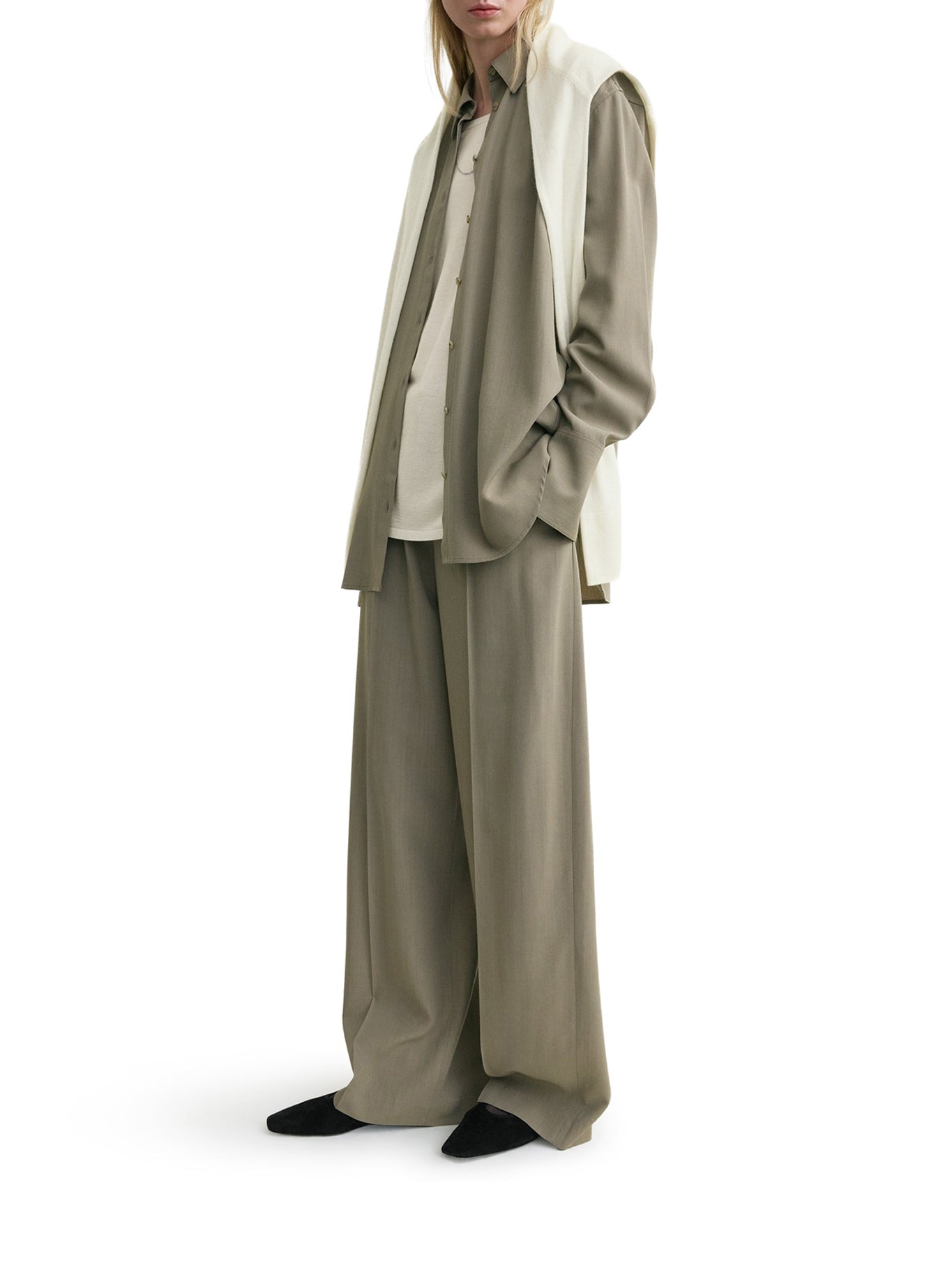 CLASSIC WOOL BLEND TUXEDO SHIRT - 5