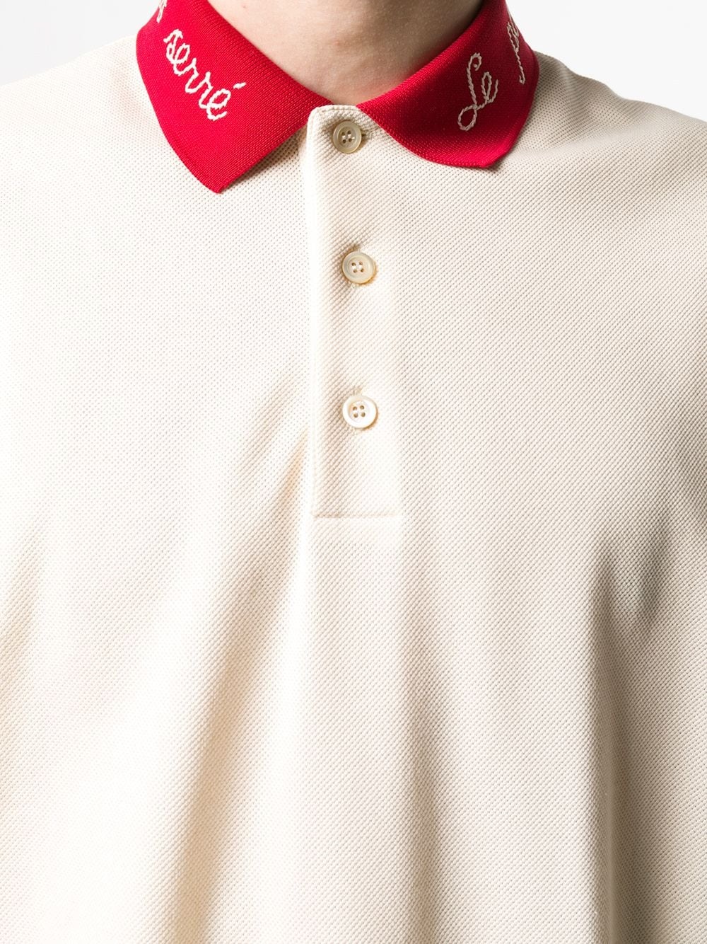 embroidered collar polo shirt - 5