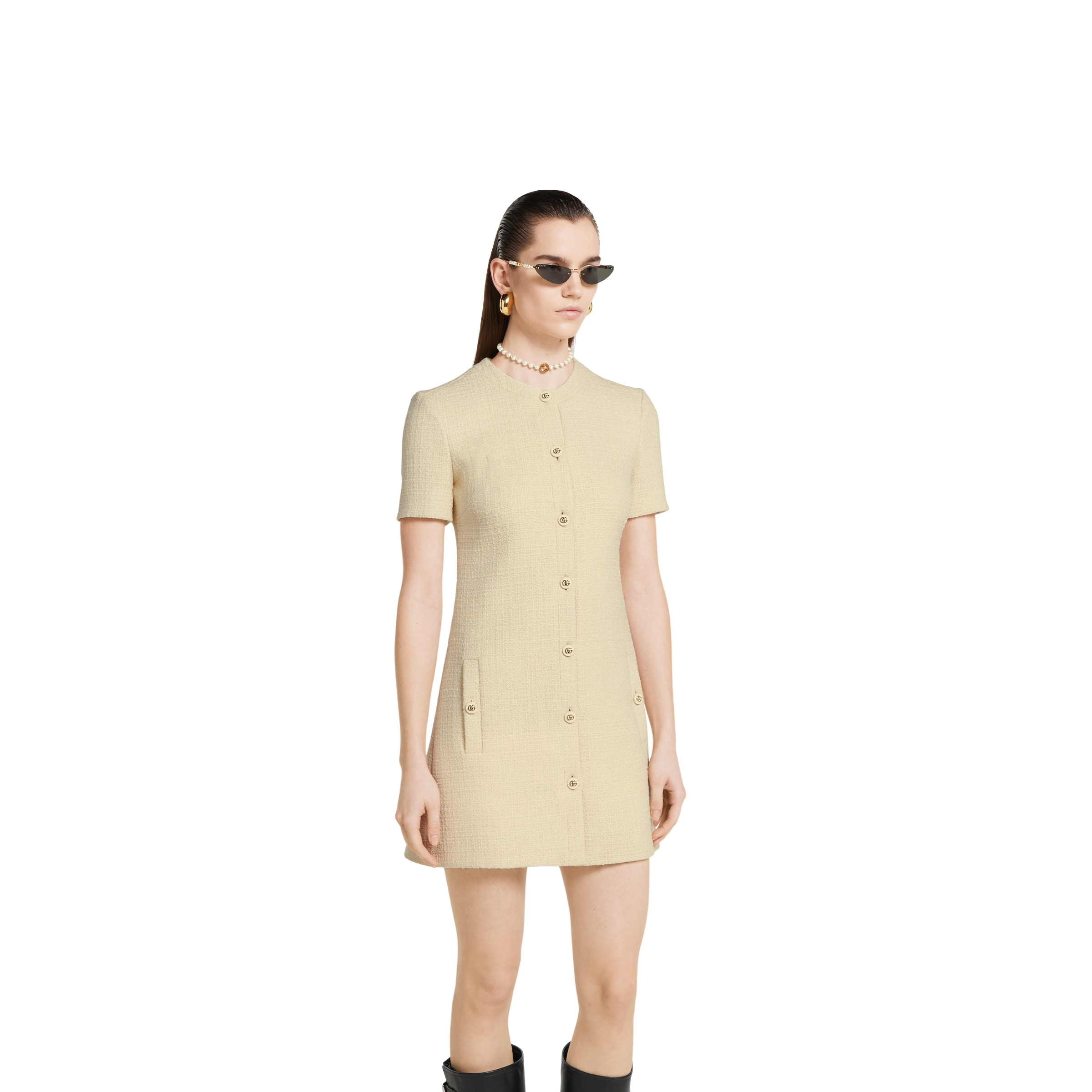 Textured wool tweed dress - 3