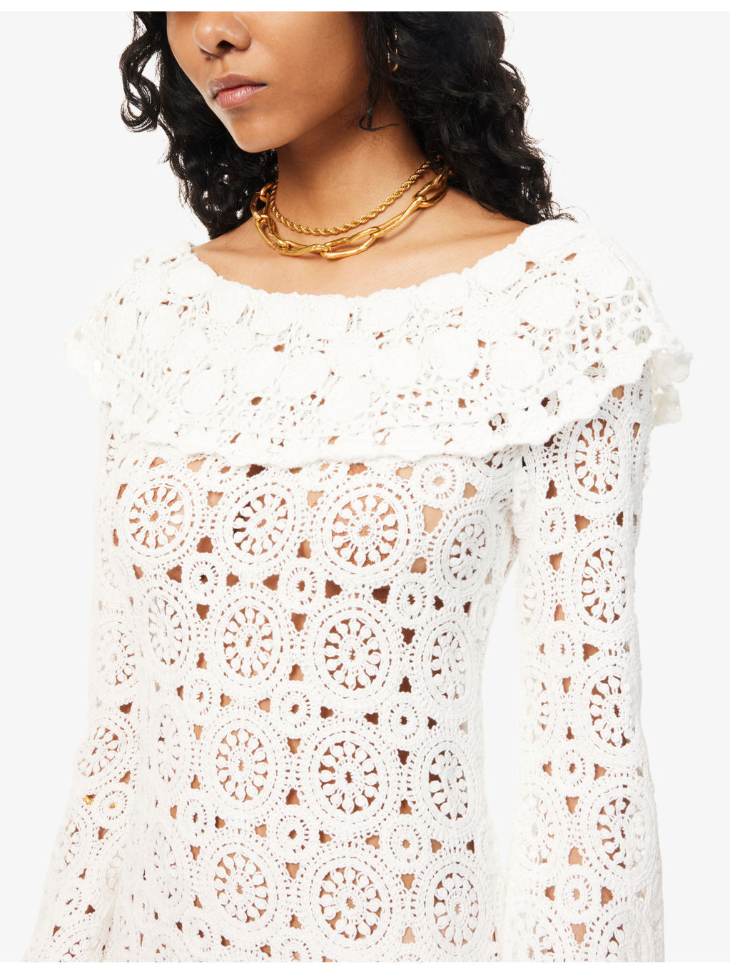 Envalira Cotton-Crochet Mini Dress - 5