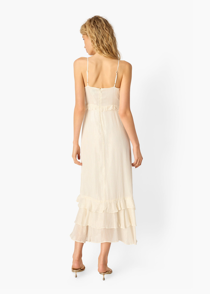 ESMERALDA METALLIC CHIFFON DRESS WHITE 6