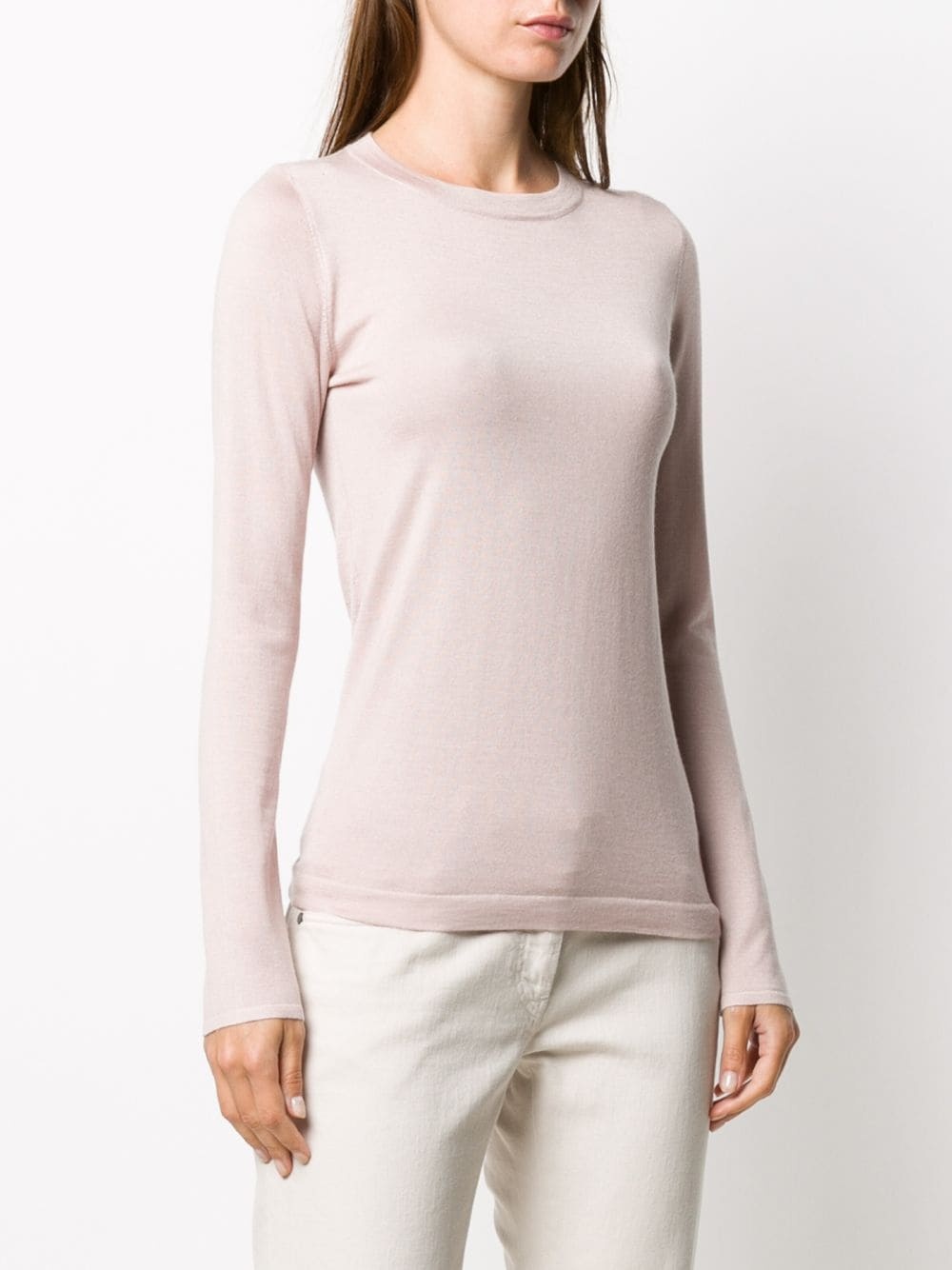 fine-knit crew neck top - 3