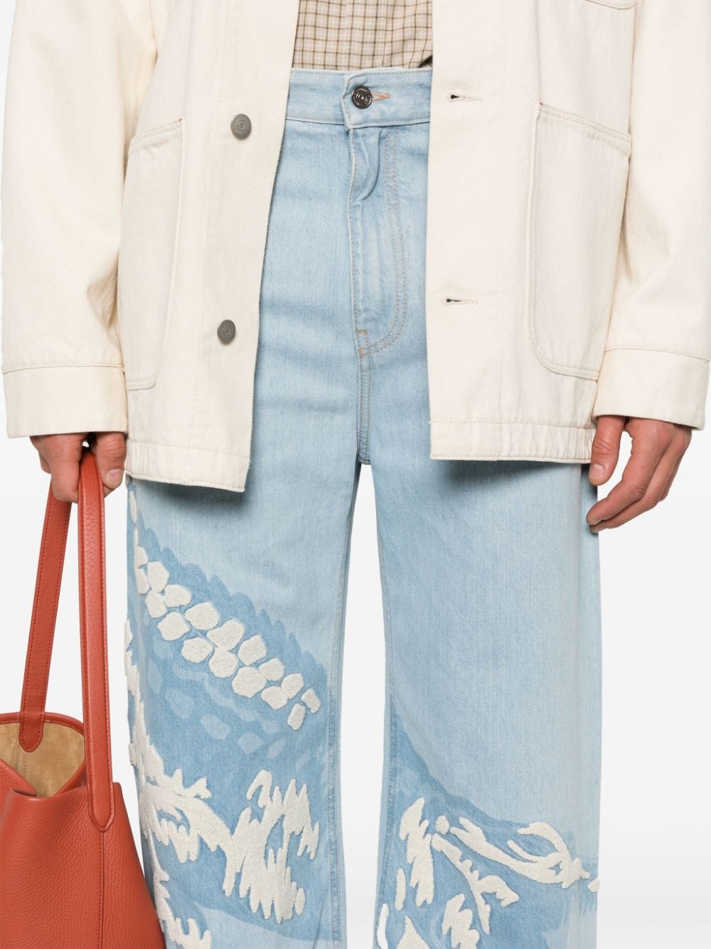 crocodile-motif jeans - 5