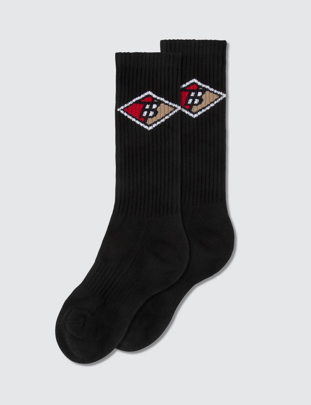 Logo Graphic Intarsia Cotton Blend Socks - 3