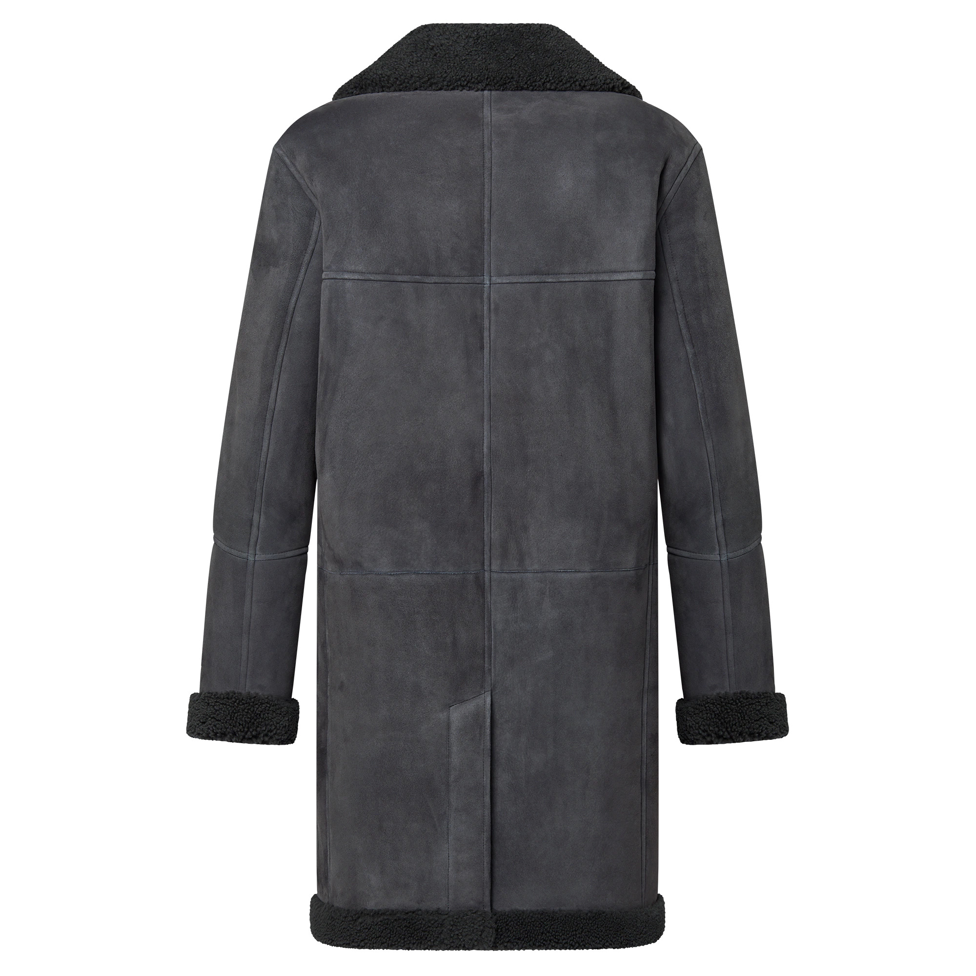 Double-Breasted Shearling Coat - 3