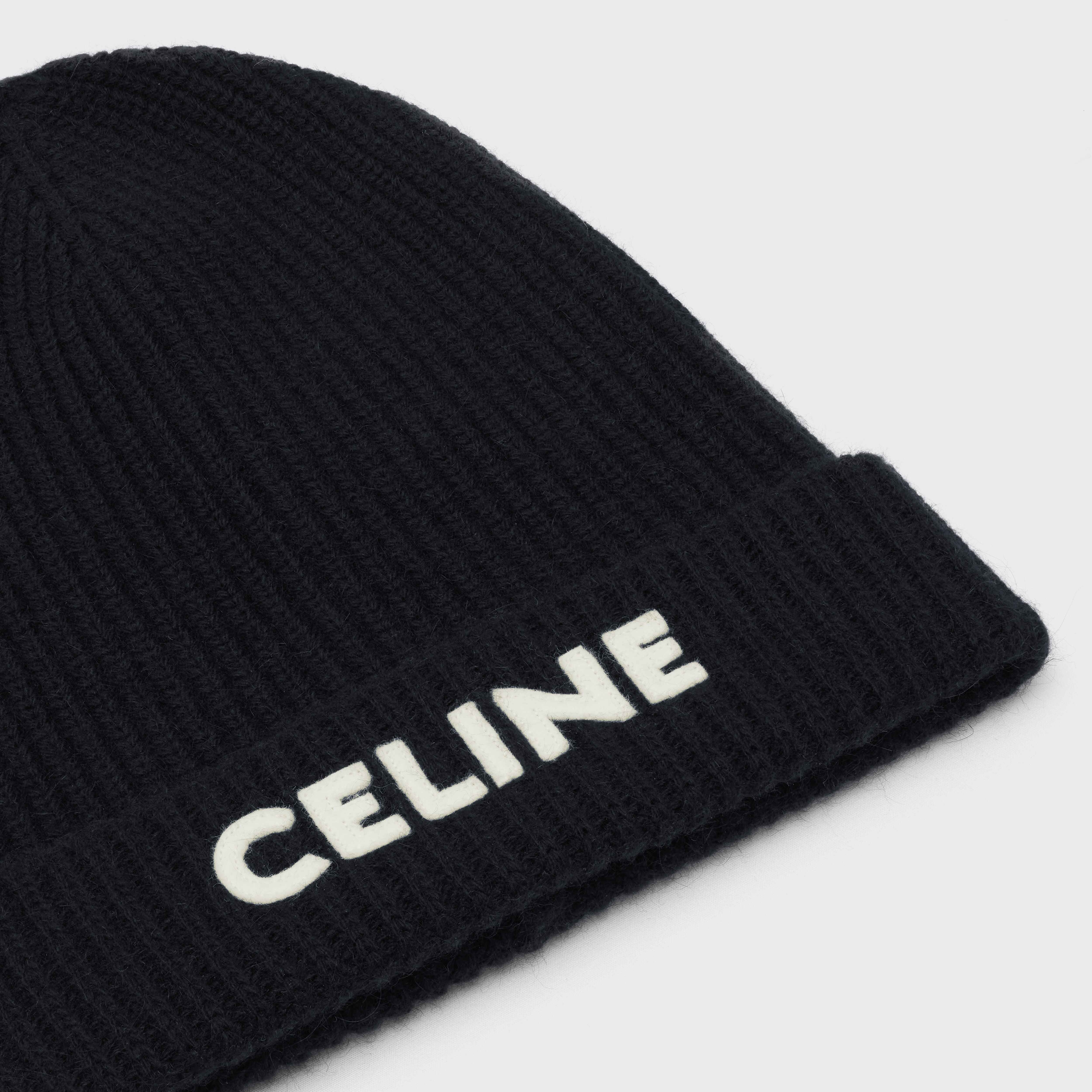 CELINE EMBROIDERED KNIT WOOL BEANIE - 3