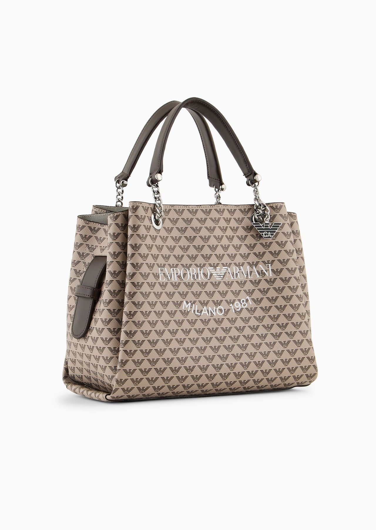 All-over eagle handbag with Milano 1981 logo print - 2