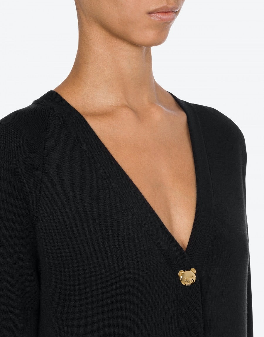 TEDDY BUTTONS LONG WOOL CARDIGAN - 4
