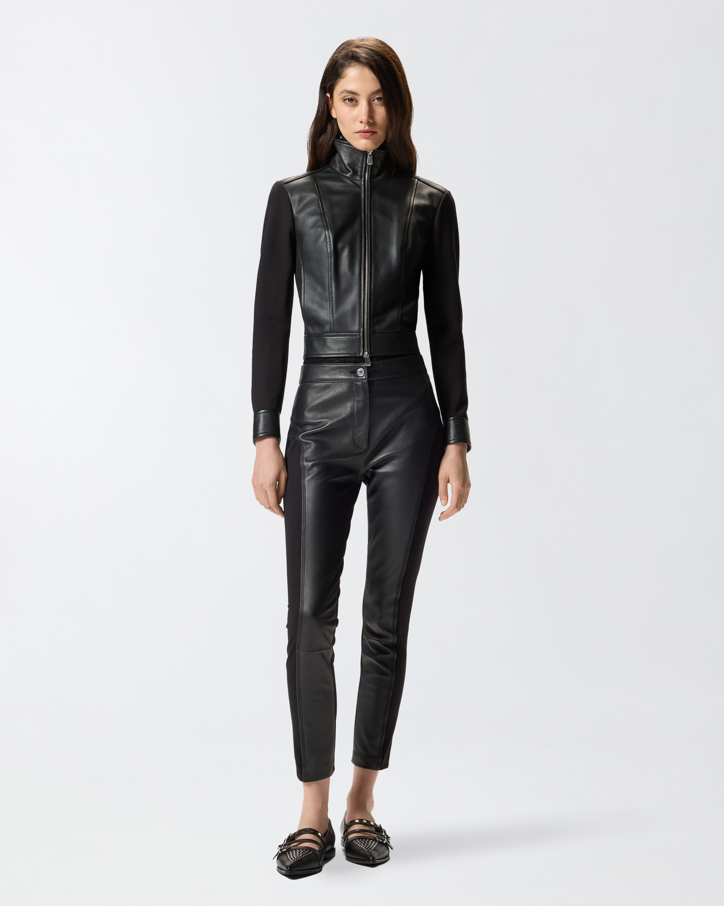 DUAL-FABRIC BIKER JACKET - 3