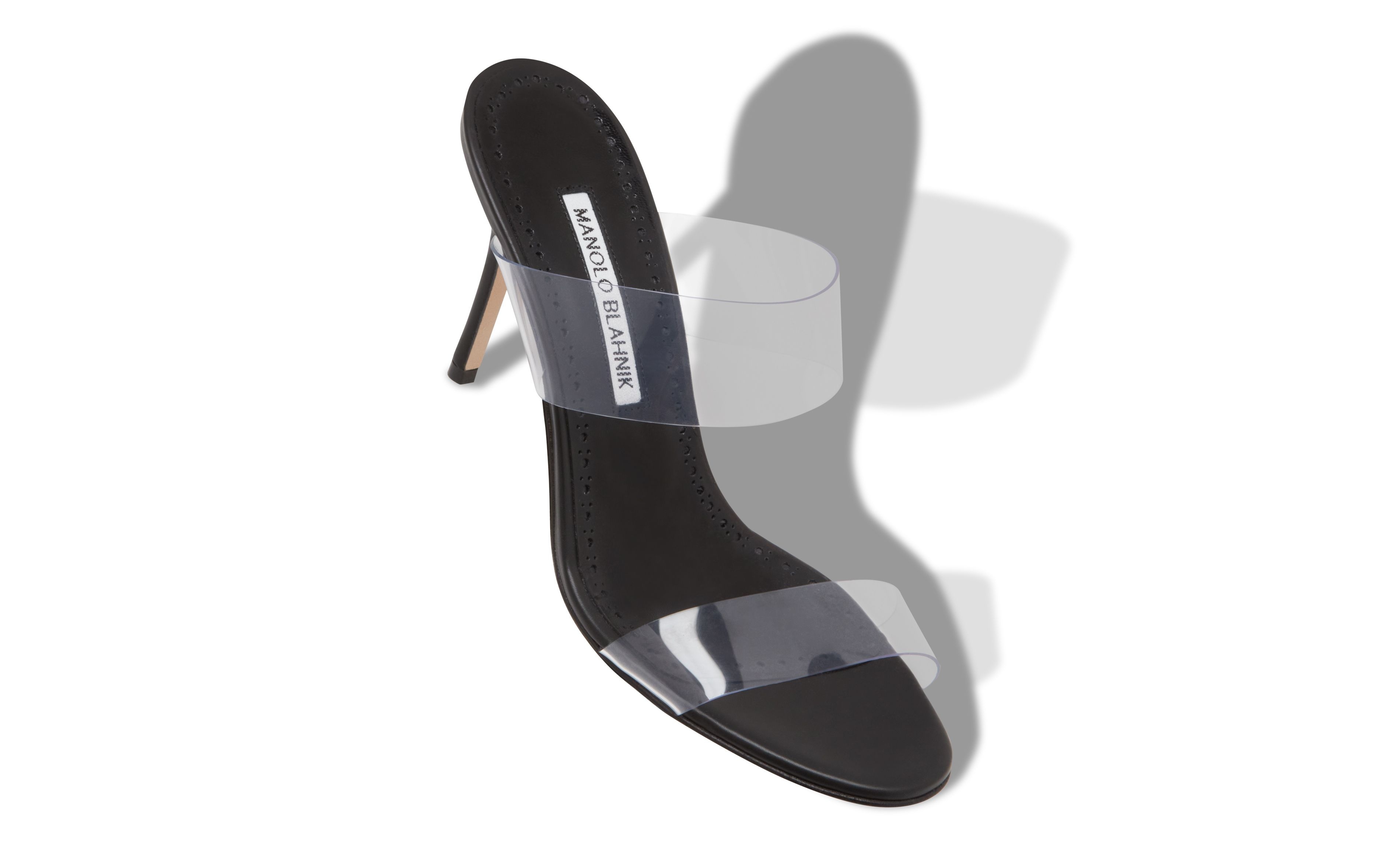 Black ECO PVC Open Toe Mules - 2