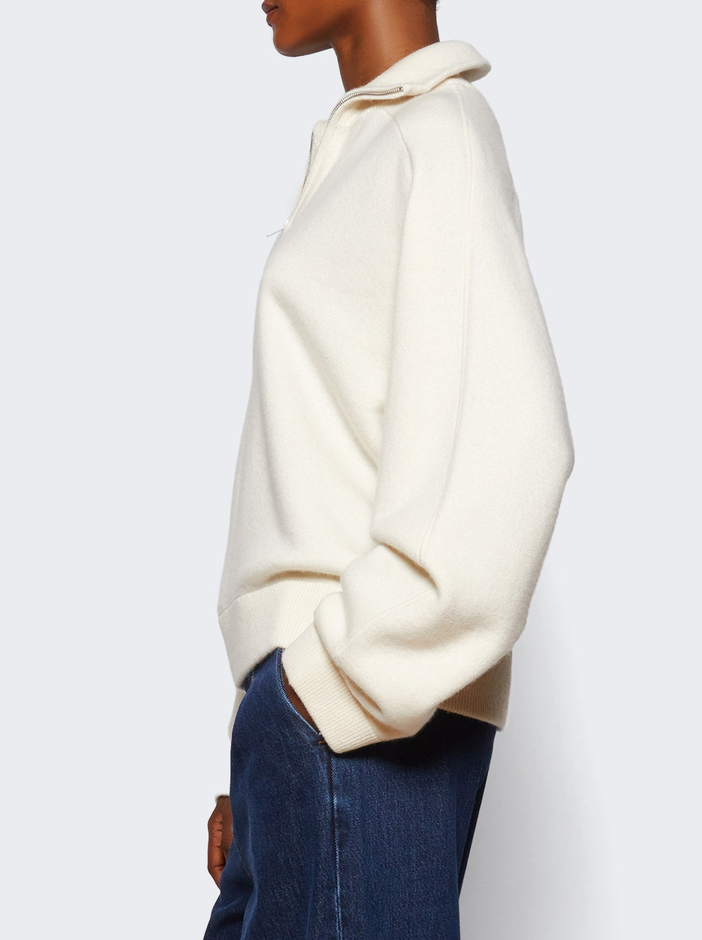 Dries Stand Collar Sweater Ivory - 3