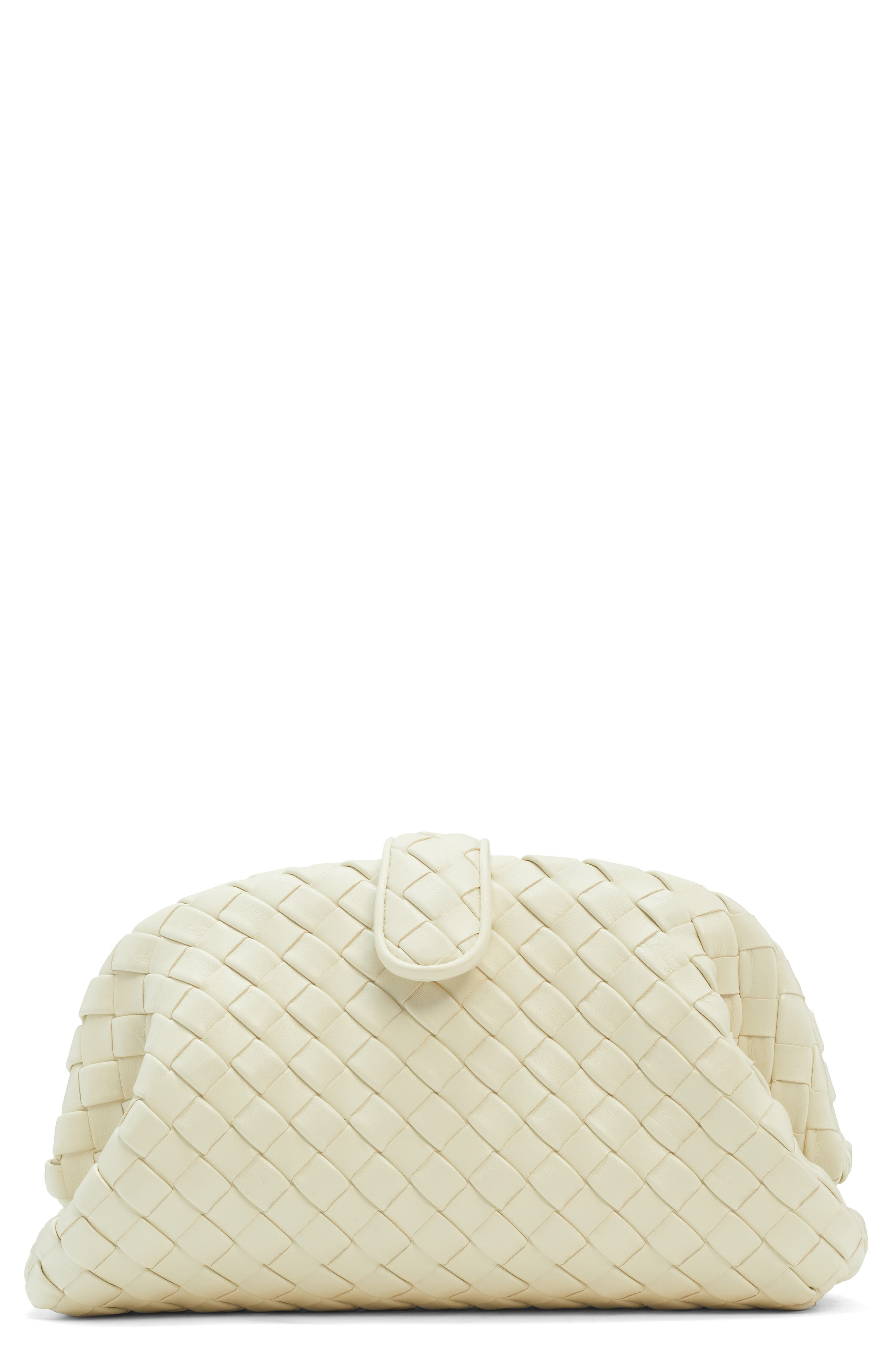 Bottega Veneta The Lauren 1980 Intrecciato Leather Clutch in String/M Brass at Nordstrom - 1