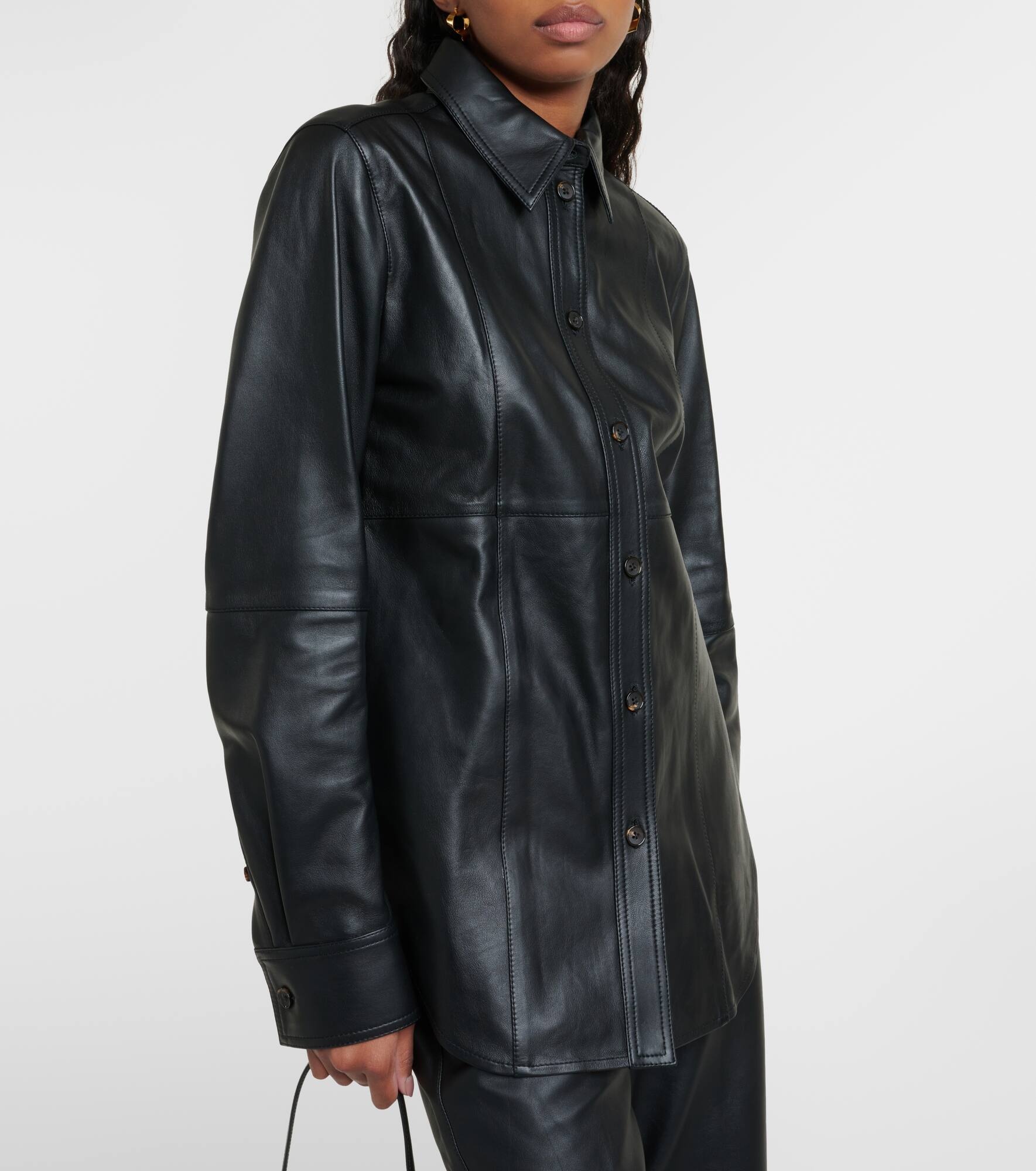 Leather overshirt - 6