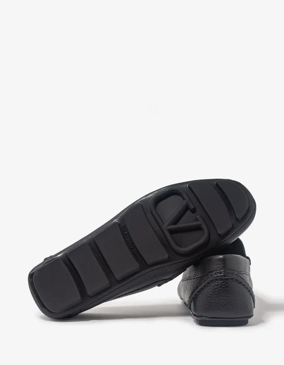 Valentino Black VLogo Driving Shoes - 3