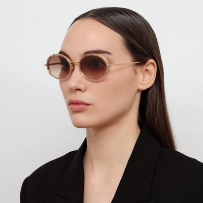 LINDA FARROW FINN OVAL SUNGLASSES IN ROSE GOLD outlook