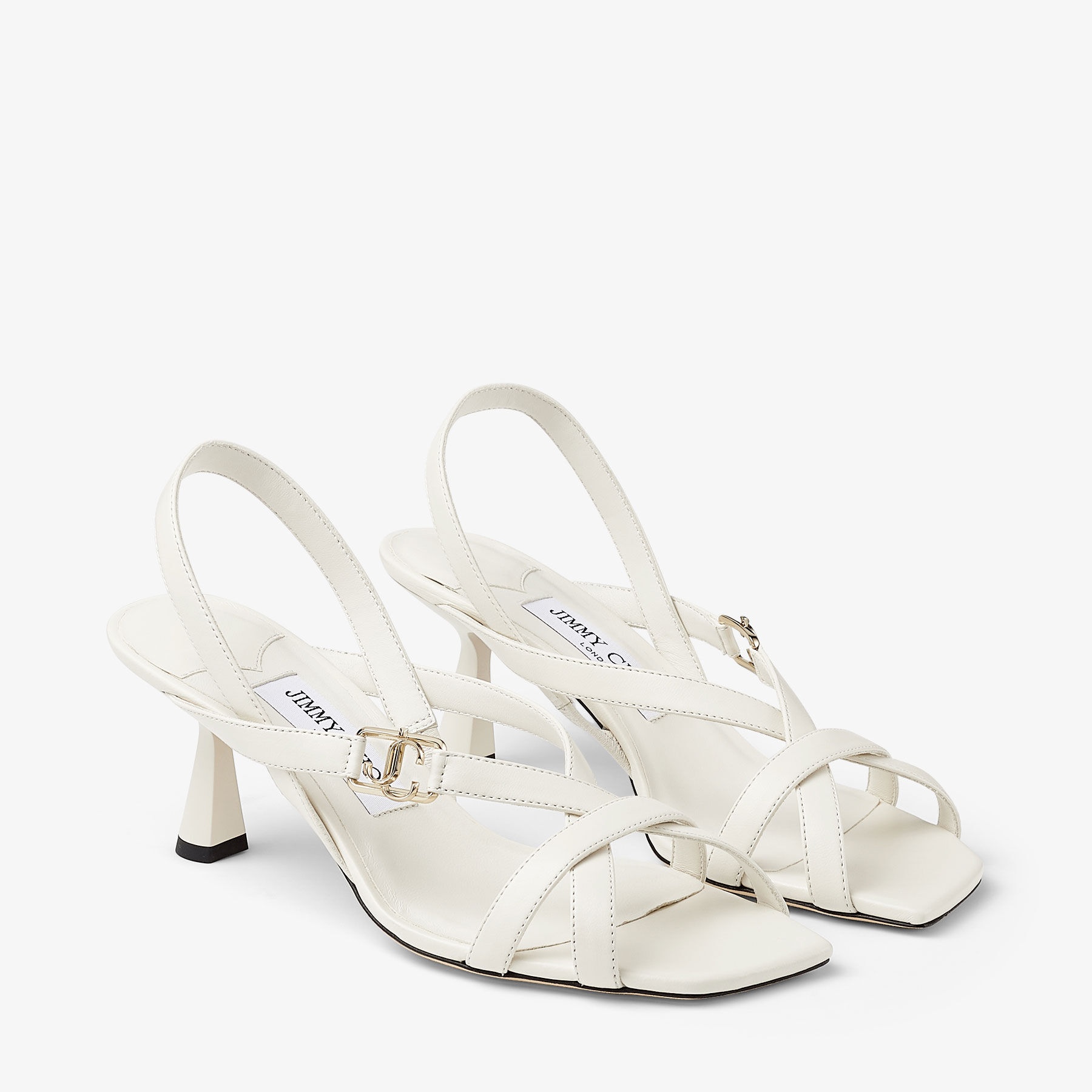 Jess 65
Latte Nappa Leather Sandals - 2