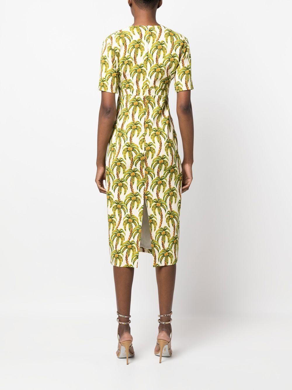 palm tree-print midi dress - 4