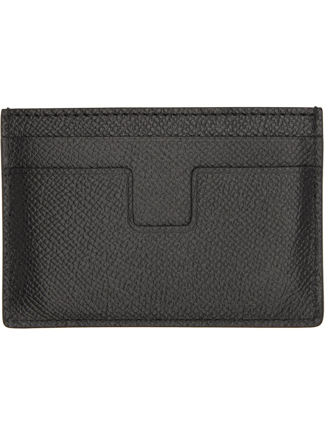 Black Small Grain Leather Classic Card Holder - 2
