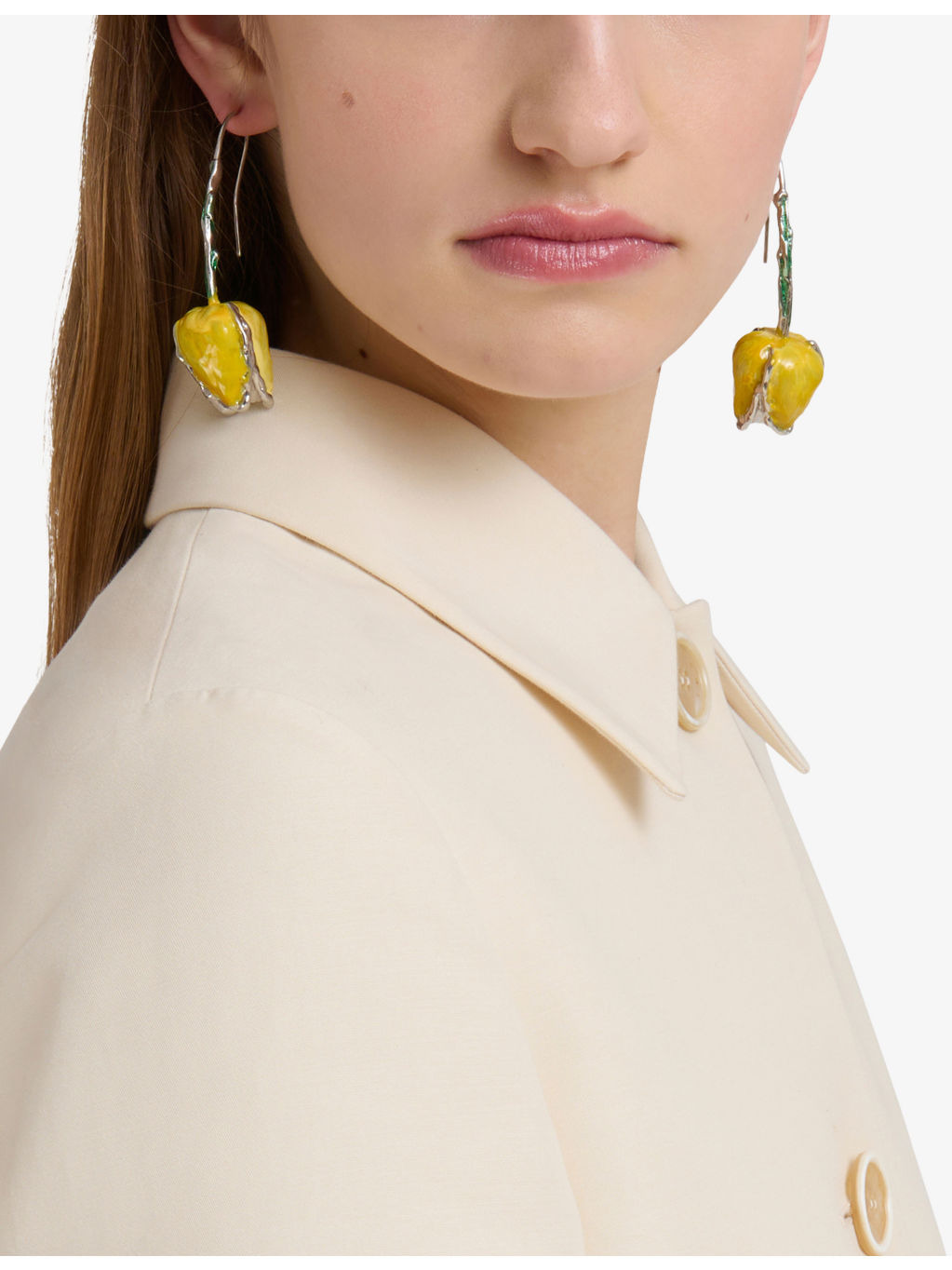 Tulip Enamelled Drop Earrings - 2