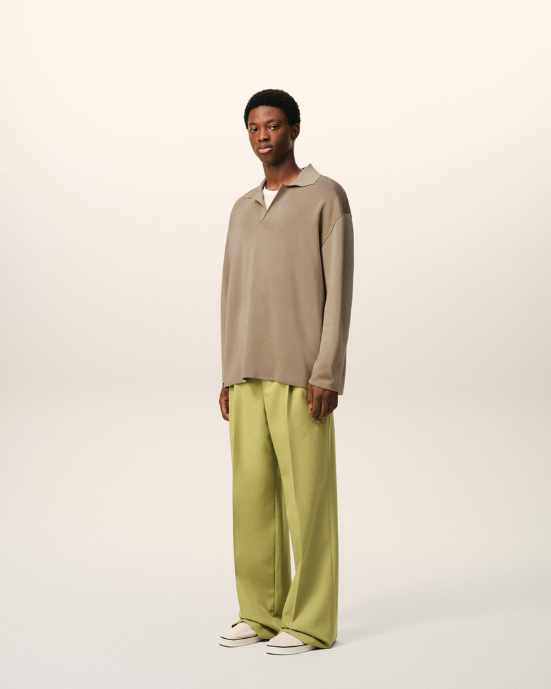 BEIGE WOOL LONG SLEEVES POLO 6
