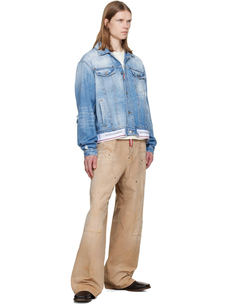 DSQUARED2 Beige Garment Dyed Baggy Carpenter Trousers outlook