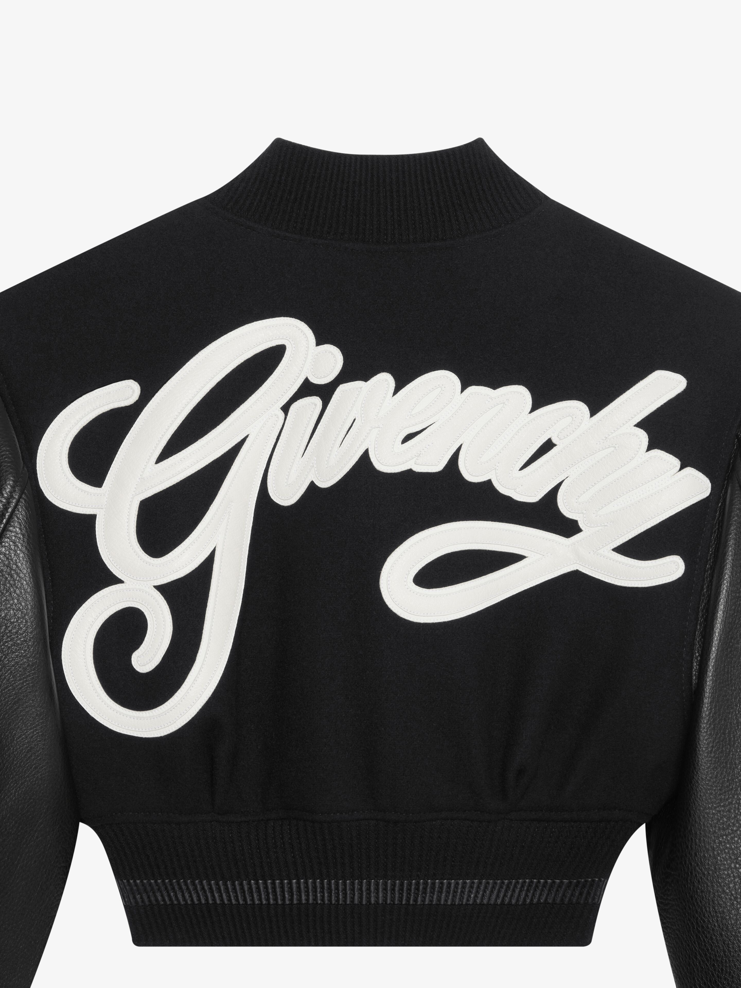 GIVENCHY COLLEGE CROPPED VARSITY JACKET IN WOOL AND LEATHER - 7