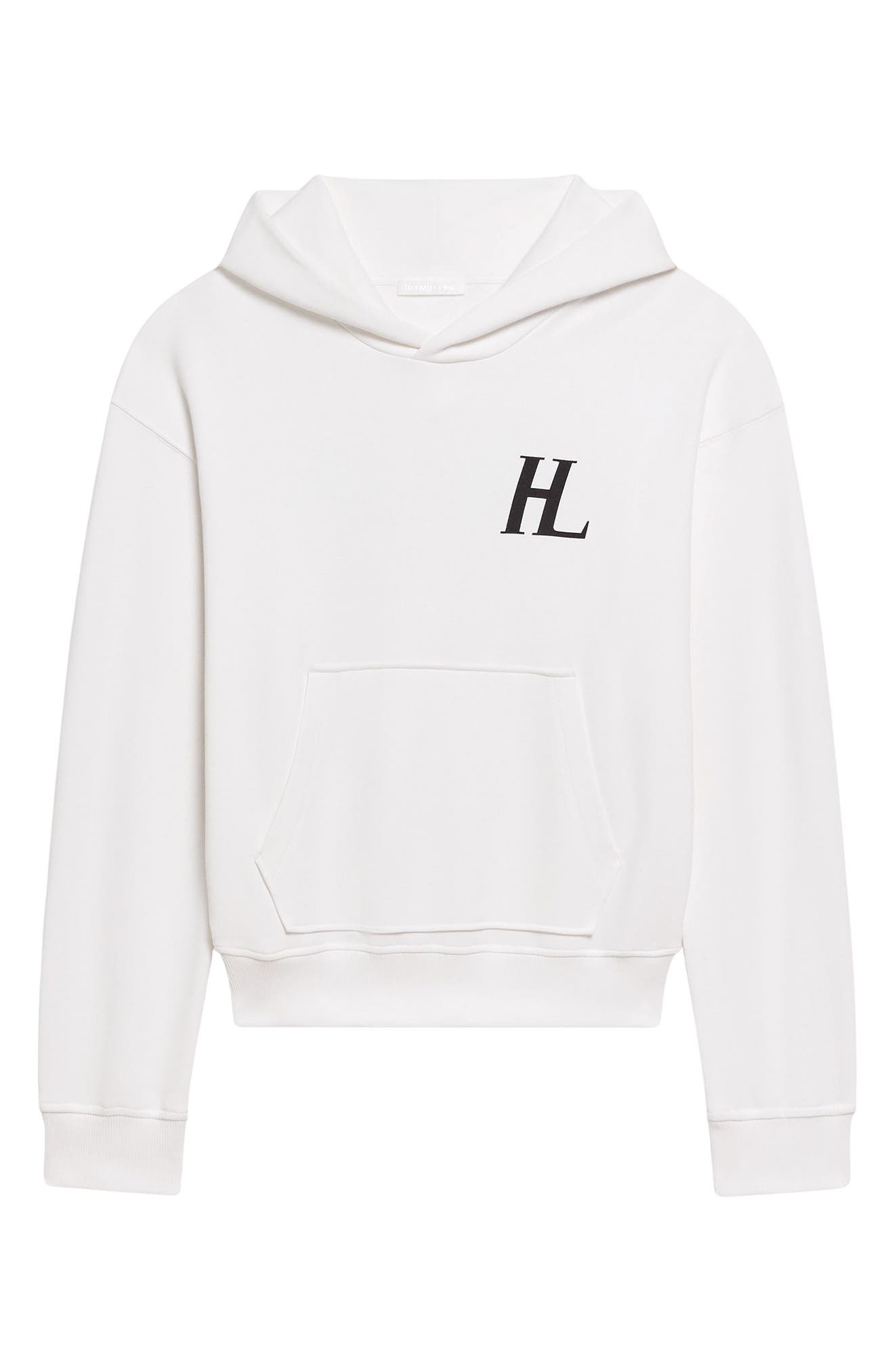 Helmut Lang Capsule Logo Graphic Hoodie in White at Nordstrom - 5