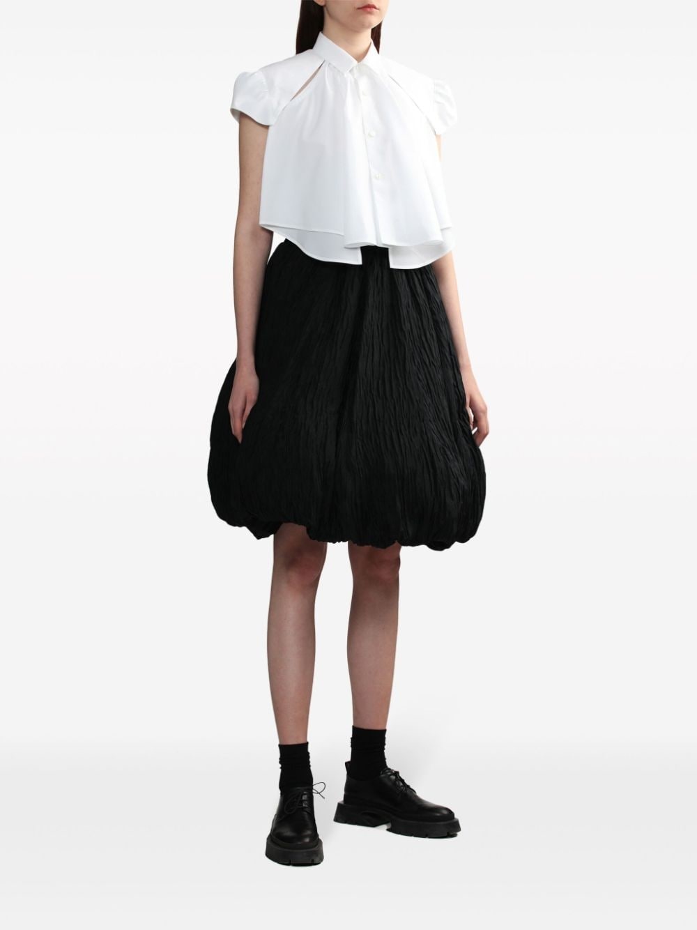 cut-out detailing cotton shirt - 2