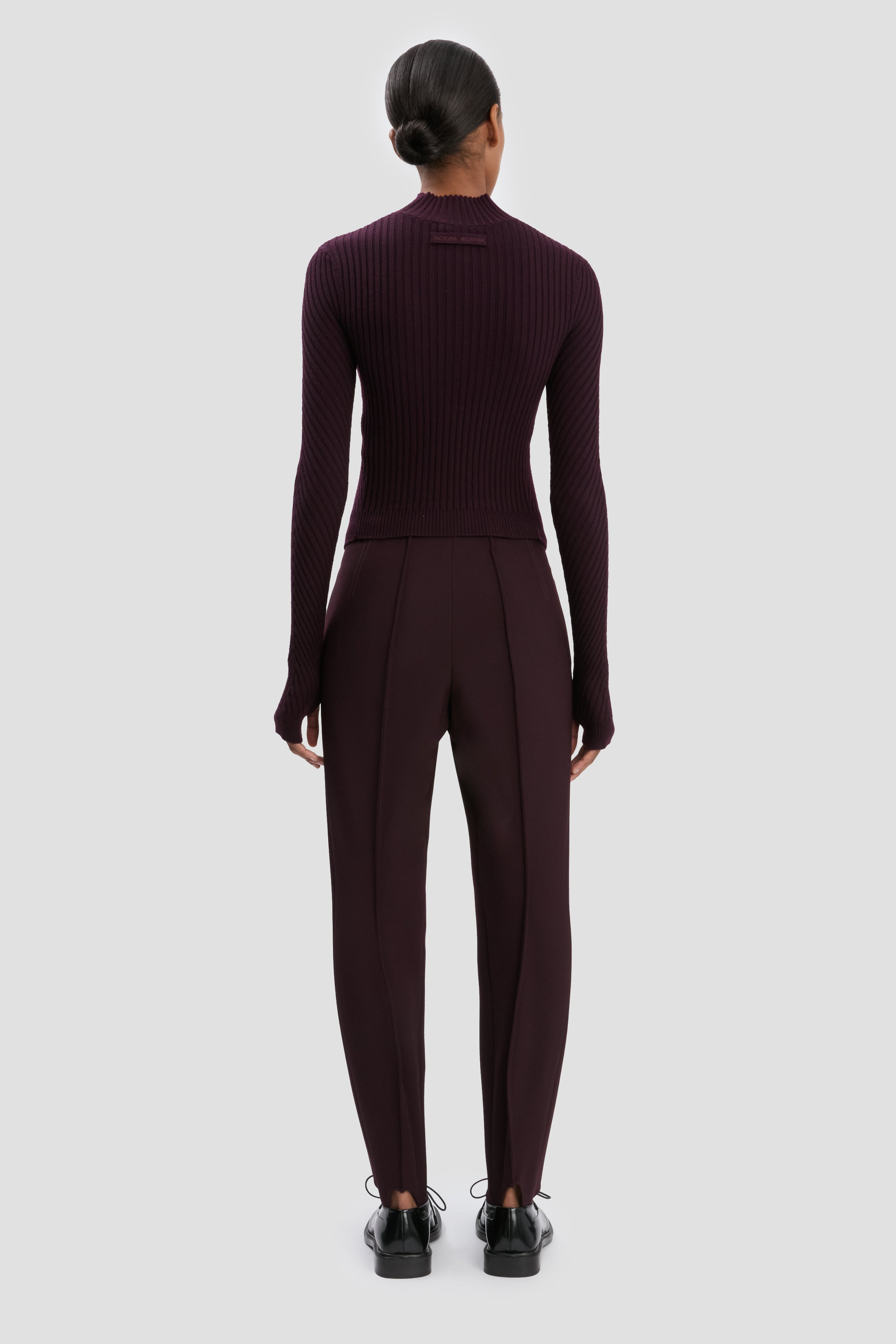 Slim Sculptural Trouser In Deep Mahogany - 5