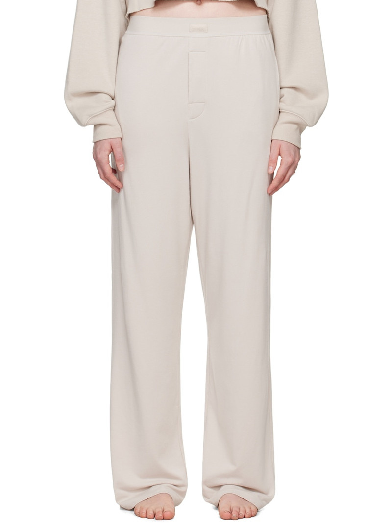 Beige Boyfriend Loose Lounge Pants 1