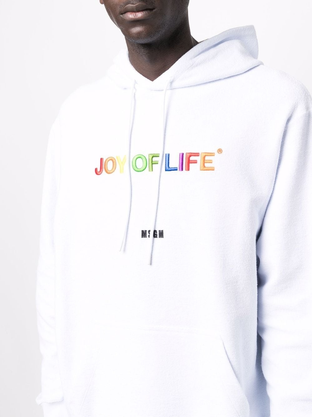 embroidered slogan cotton hoodie - 5