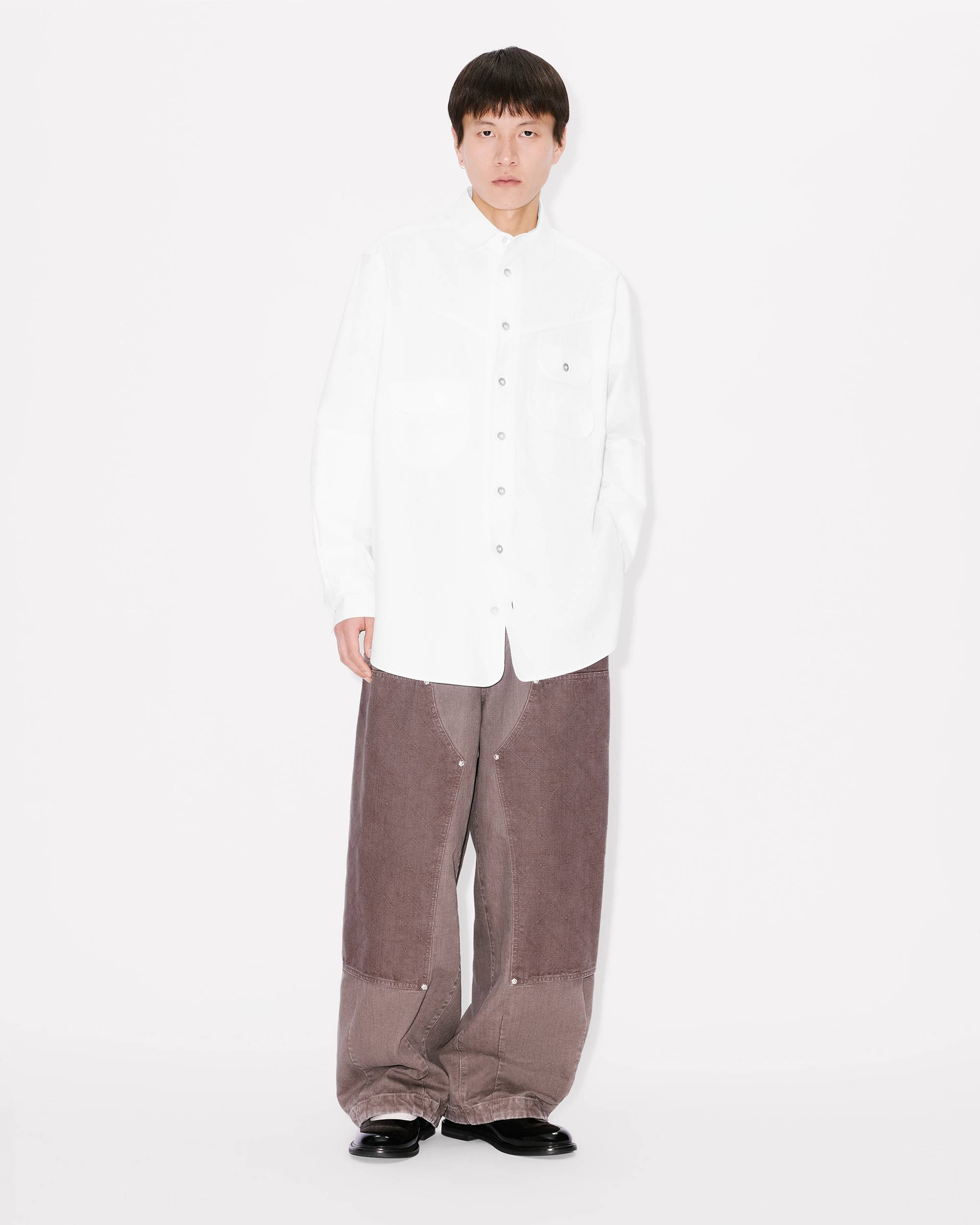 Workwear overshirt in textured cotton - 5