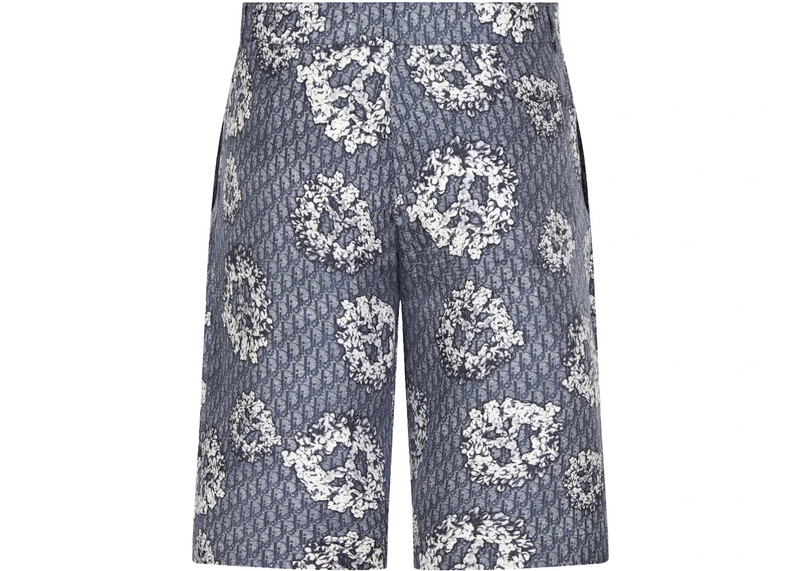 Dior Dior x Denim Tears Silk Twill Shorts Blue outlook