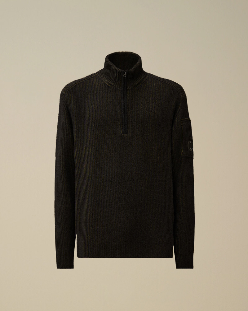 Fleece Knit Half Zip Sweater 1