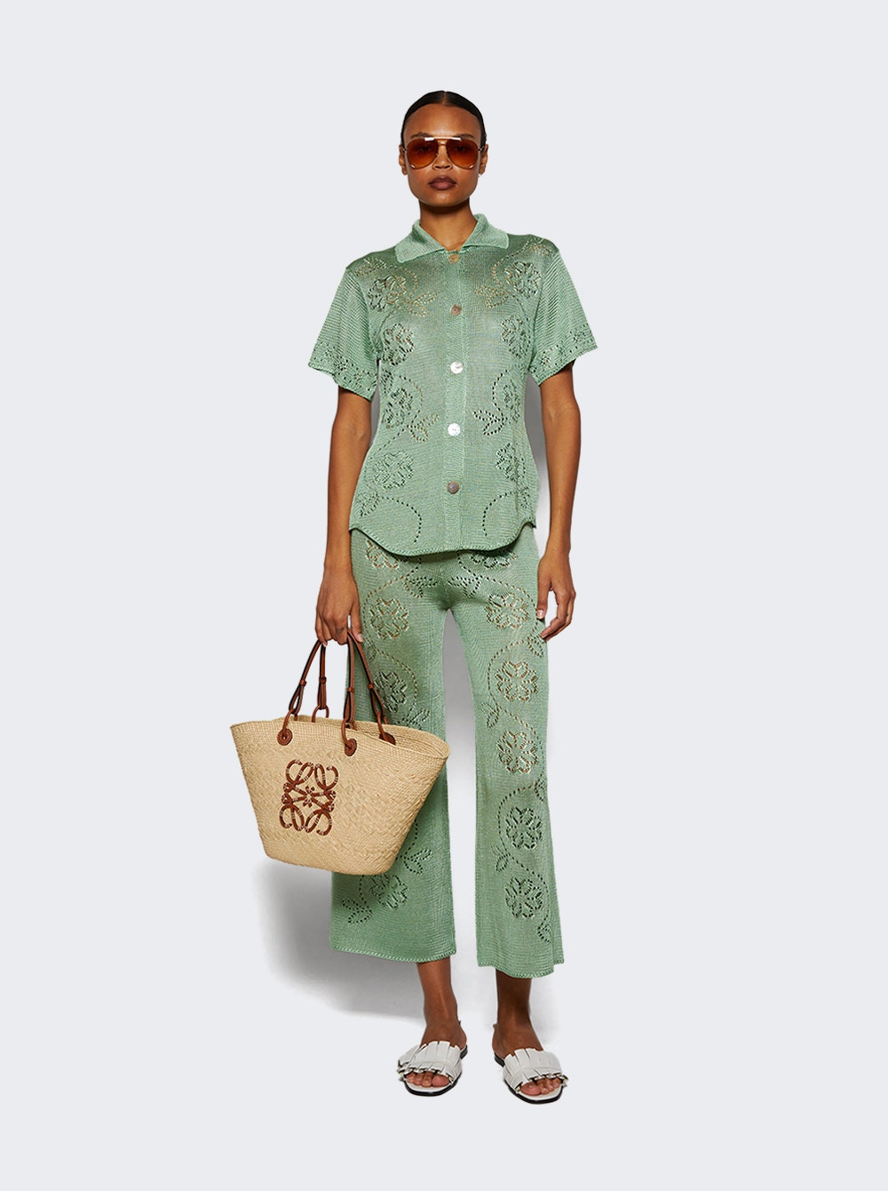 Vine Floral Pant Sage - 2