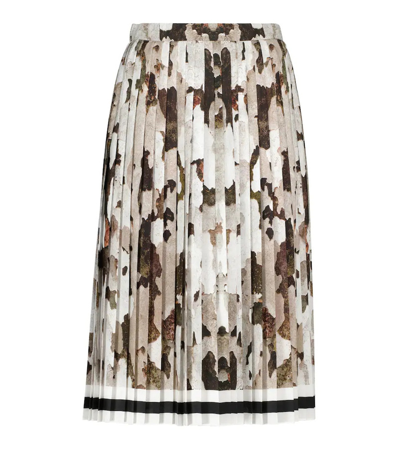 Printed pleated midi skirt 1