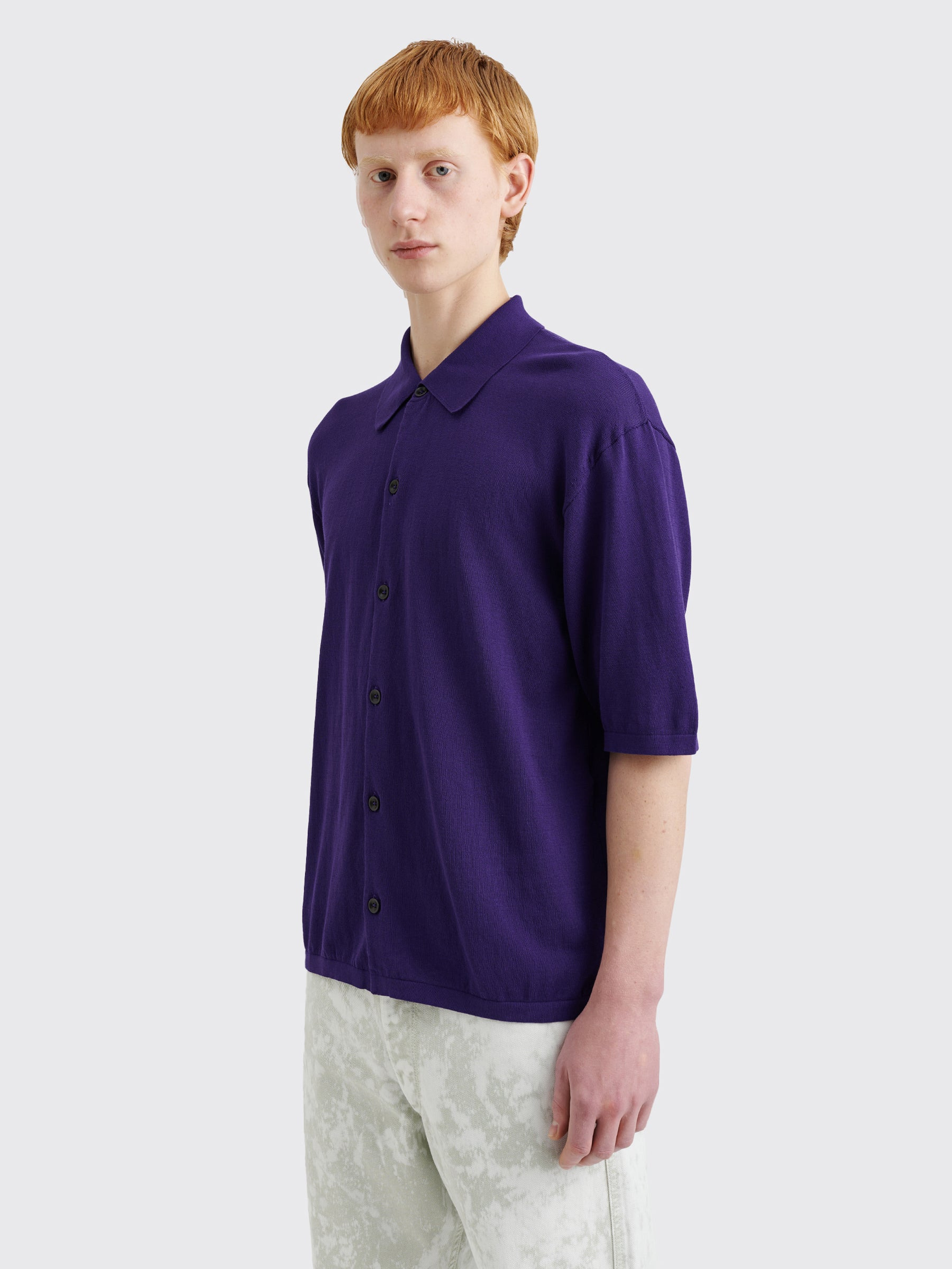 LEMAIRE POLO SHIRT PURPLE IRIS - 2