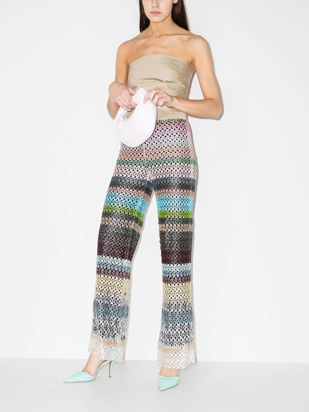striped flared trousers - 2