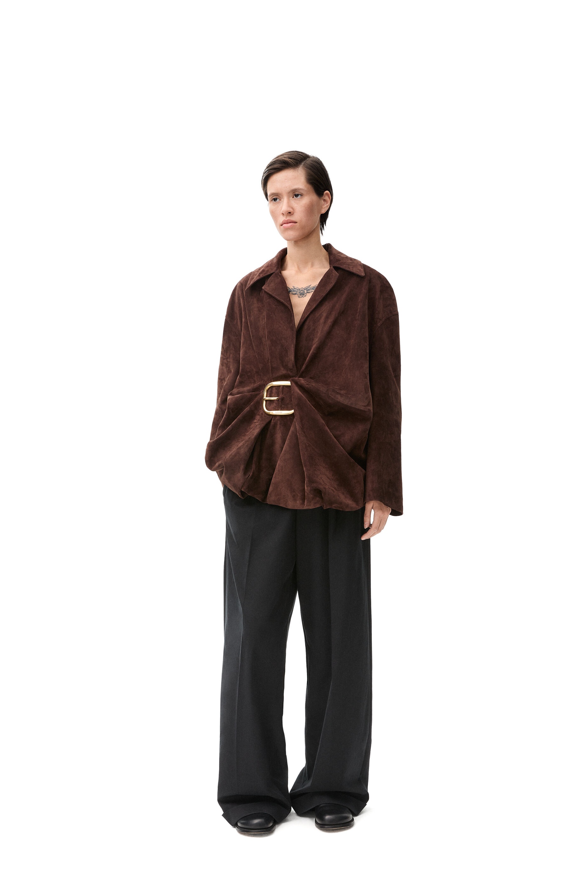 Draped top in suede calfskin - 2